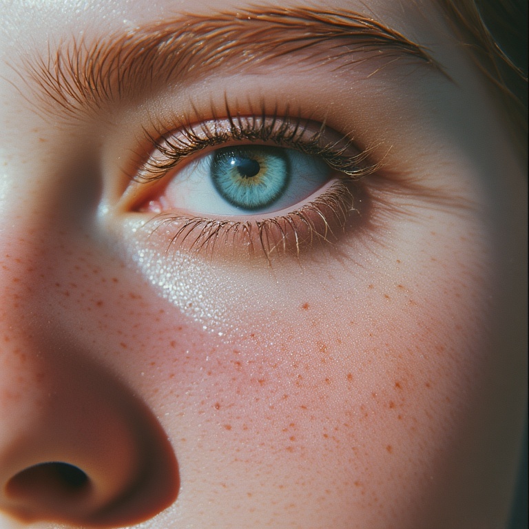 close up di una ragazza con gli occhi azzurri